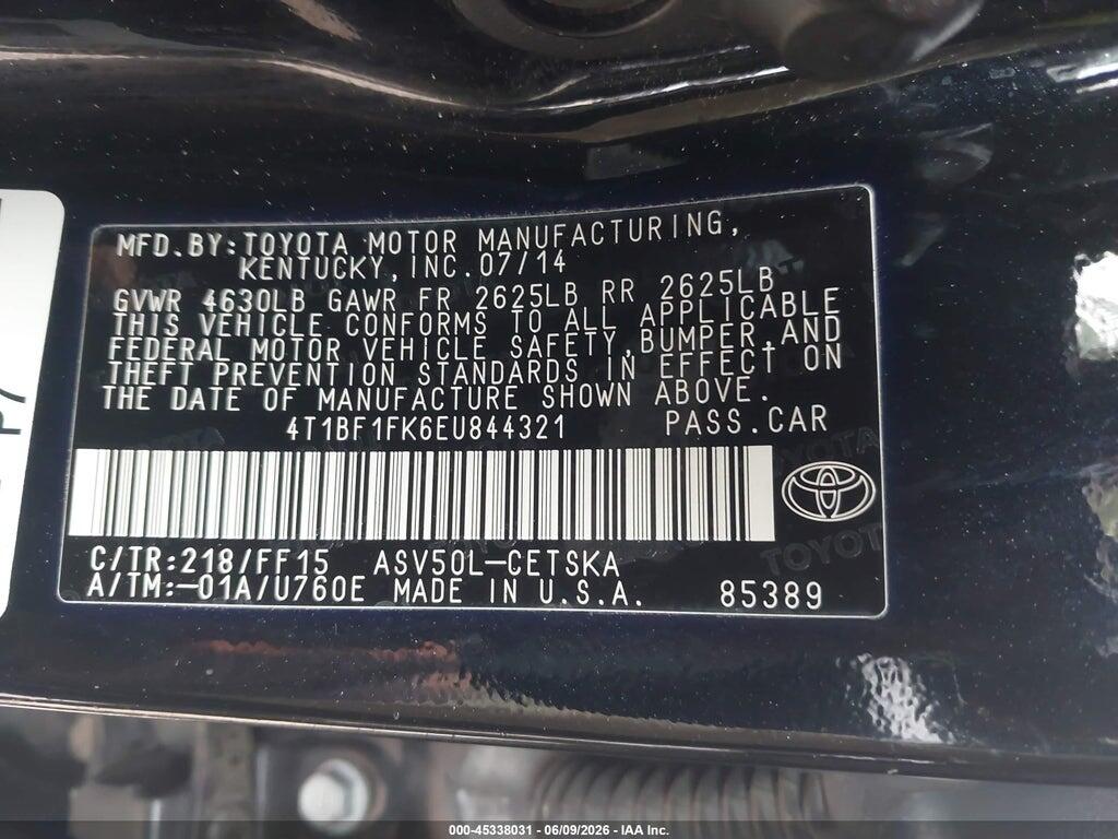 4T1BF1FK6EU844321 2014 TOYOTA CAMRY photo no. 9