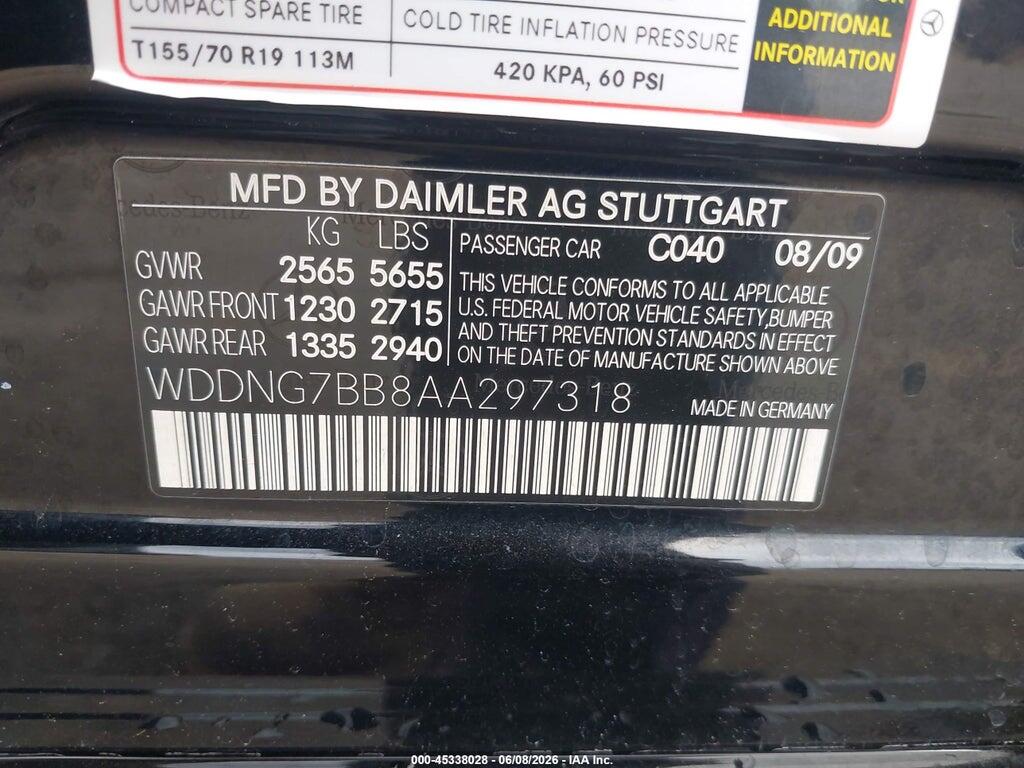WDDNG7BB8AA297318 2010 MERCEDES-BENZ S 550 photo no. 9