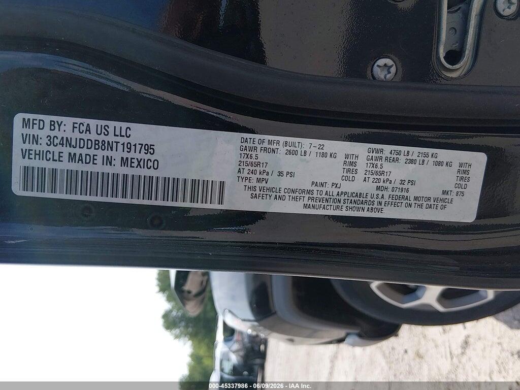 3C4NJDDB8NT191795 2022 JEEP COMPASS photo no. 9