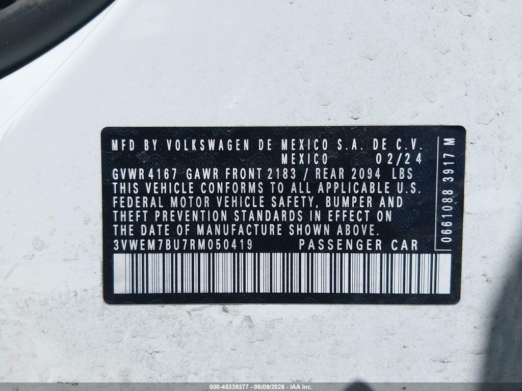3VWEM7BU7RM050419 2024 VOLKSWAGEN JETTA photo no. 9