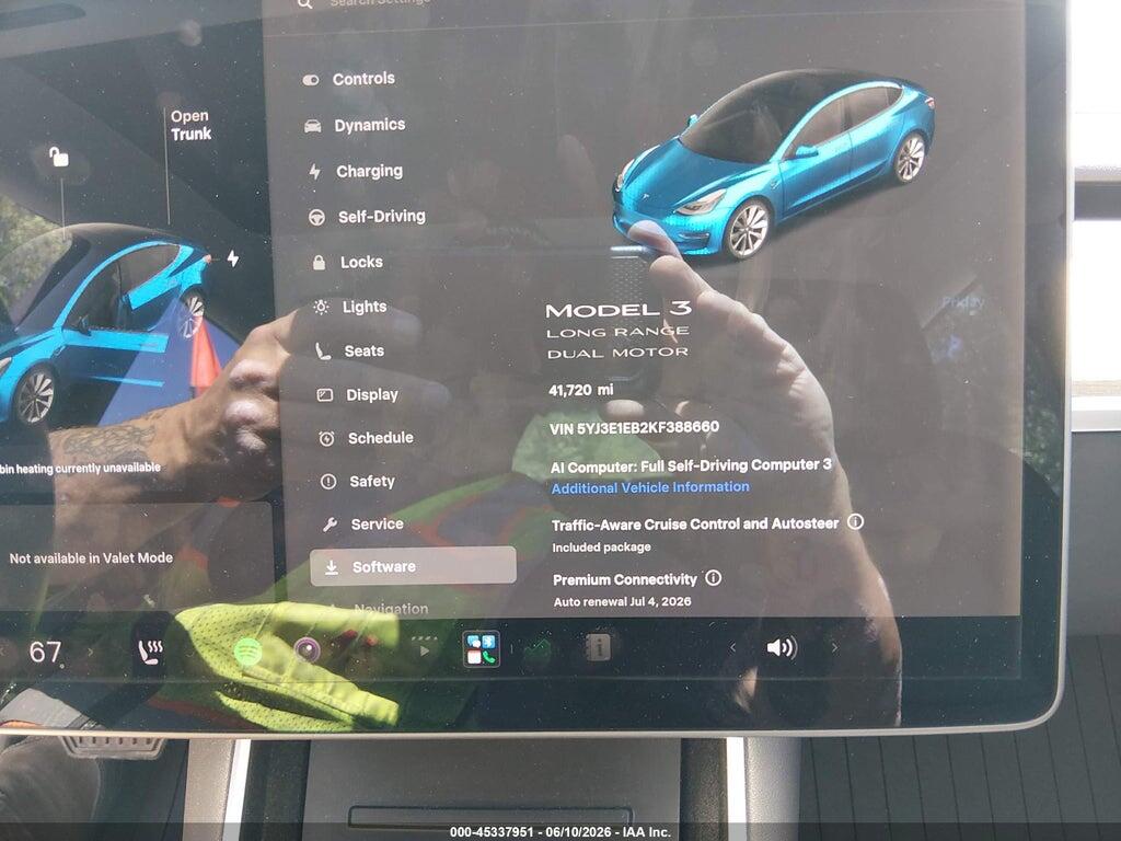 5YJ3E1EB2KF388660 2019 TESLA MODEL 3 photo no. 7
