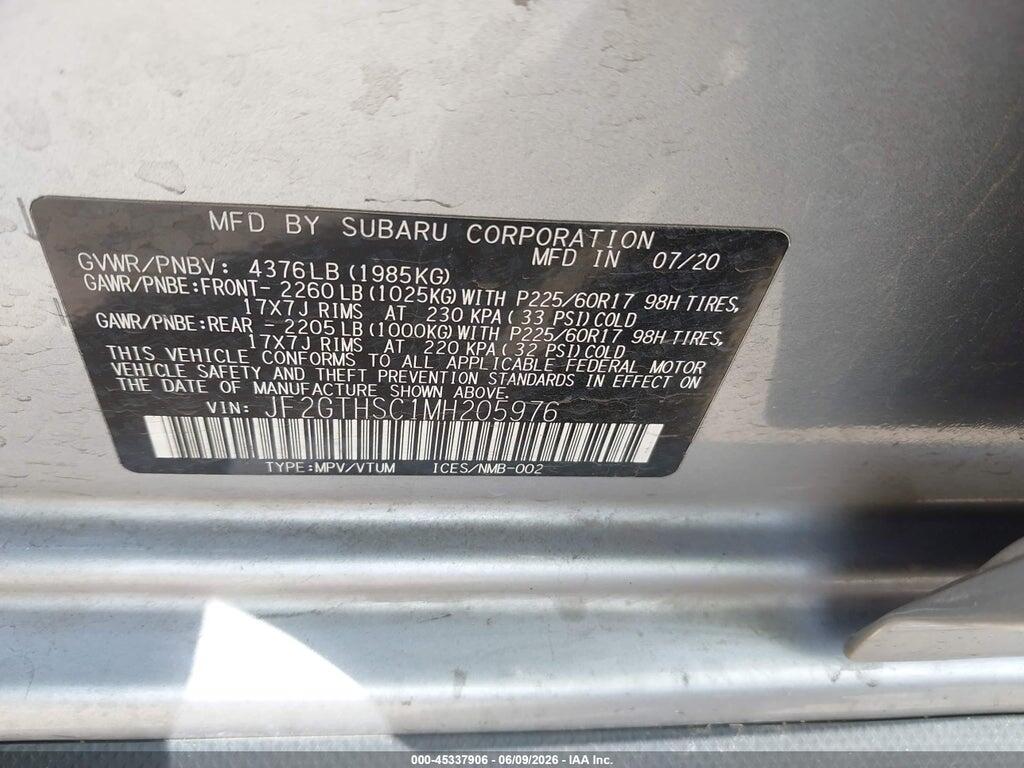 JF2GTHSC1MH205976 2021 SUBARU CROSSTREK photo no. 9