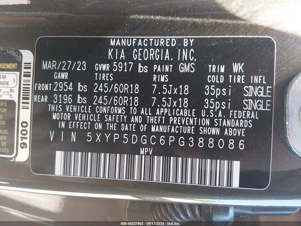 5XYP5DGC6PG388086 2023 KIA TELLURIDE photo no. 9