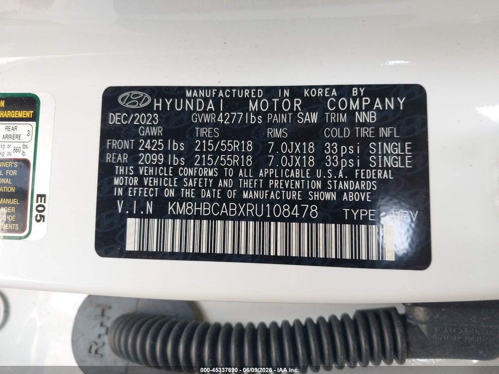 KM8HBCABXRU108478 2024 HYUNDAI KONA photo no. 9