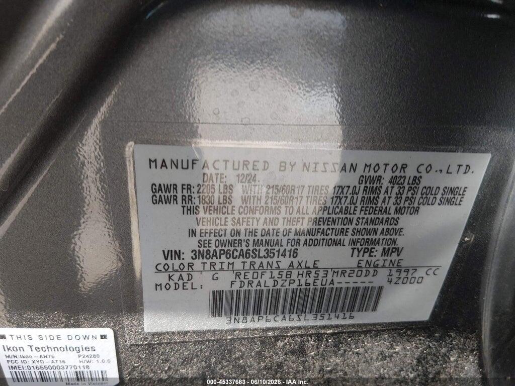 3N8AP6CA6SL351416 2025 NISSAN KICKS photo no. 9