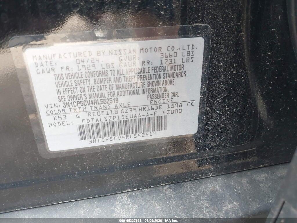 3N1CP5CV4RL552519 2024 NISSAN KICKS photo no. 9