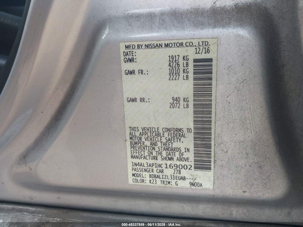 1N4AL3AP1HC169002 2017 NISSAN ALTIMA photo no. 9