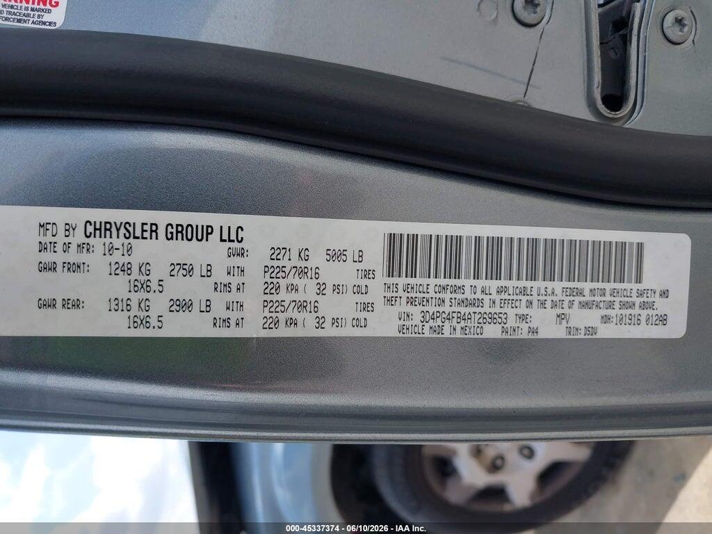3D4PG4FB4AT269653 2010 DODGE JOURNEY photo no. 9