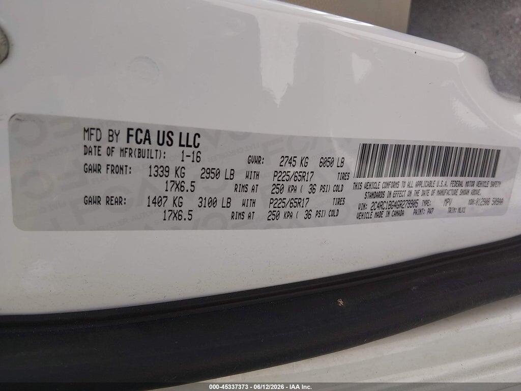 2C4RC1BG4GR279905 2016 CHRYSLER TOWN & COUNTRY photo no. 9