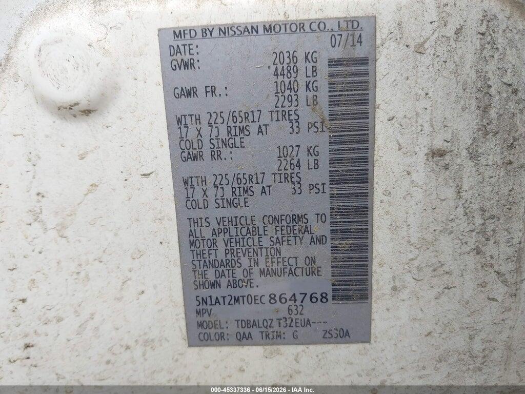 5N1AT2MT0EC864768 2014 NISSAN ROGUE photo no. 9