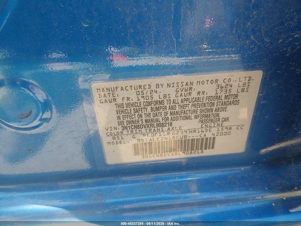 3N1CN8DVXRL908218 2024 NISSAN VERSA photo no. 9
