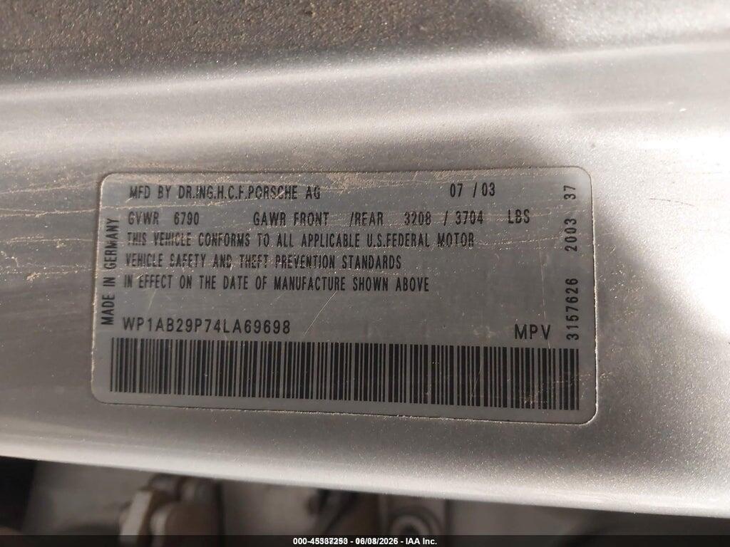 WP1AB29P74LA69698 2004 PORSCHE CAYENNE photo no. 9