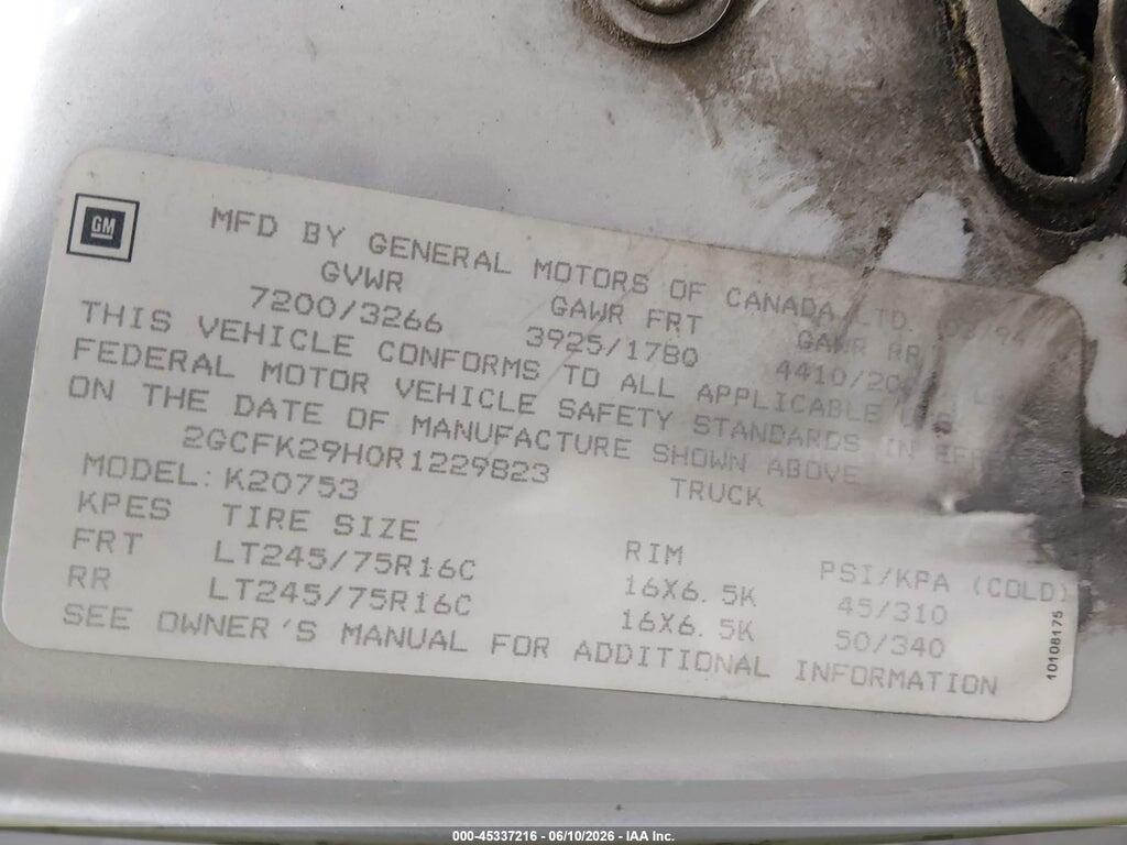 2GCFK29H0R1229823 1994 CHEVROLET GMT-400 photo no. 9