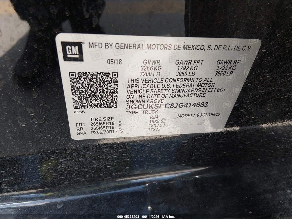 3GCUKSEC8JG414683 2018 CHEVROLET SILVERADO 1500 photo no. 9