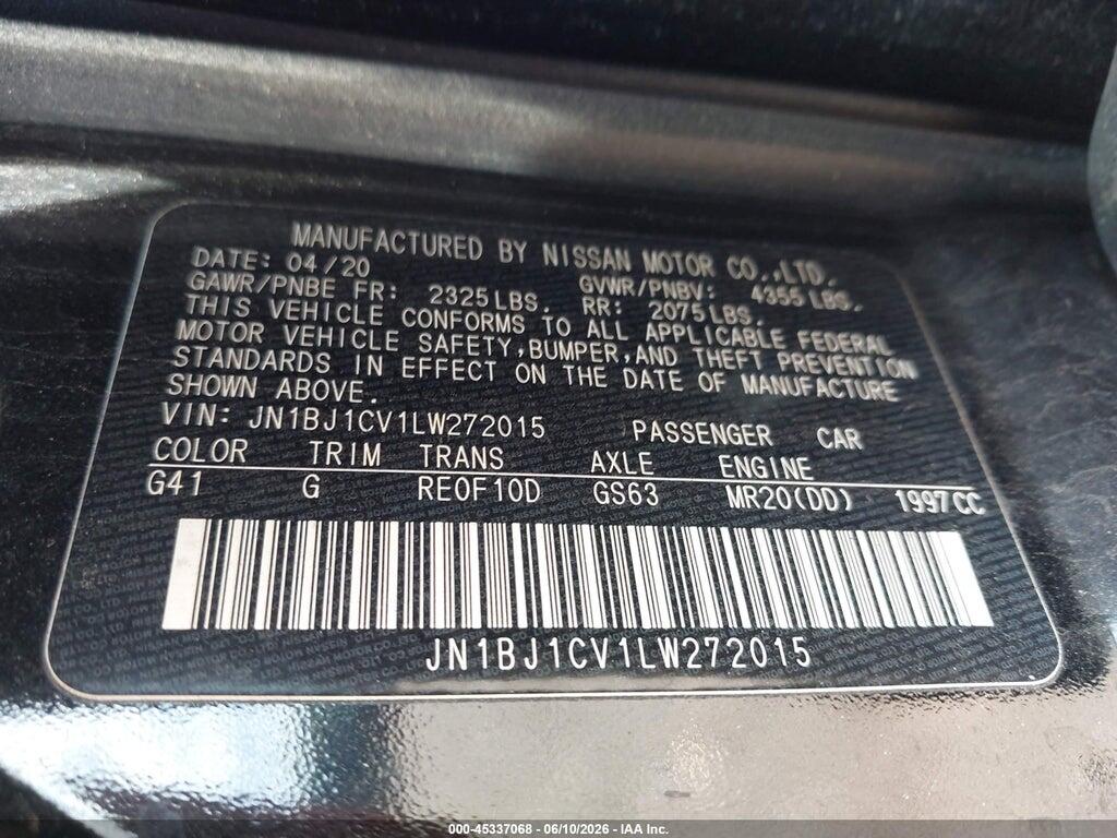 JN1BJ1CV1LW272015 2020 NISSAN ROGUE SPORT photo no. 9