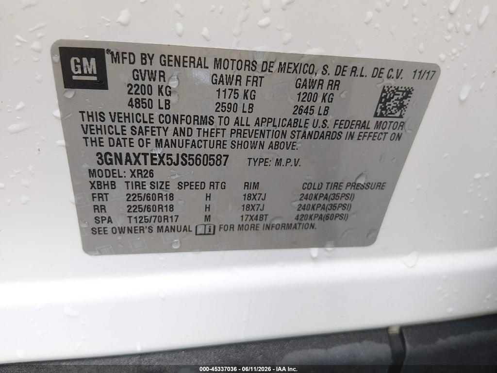 3GNAXTEX5JS560587 2018 CHEVROLET EQUINOX photo no. 9