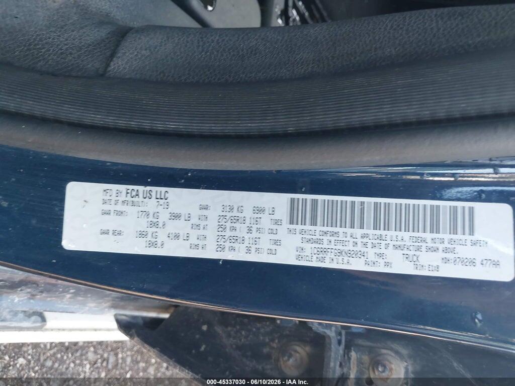1C6RRFFG9KN920341 2019 RAM 1500 photo no. 9