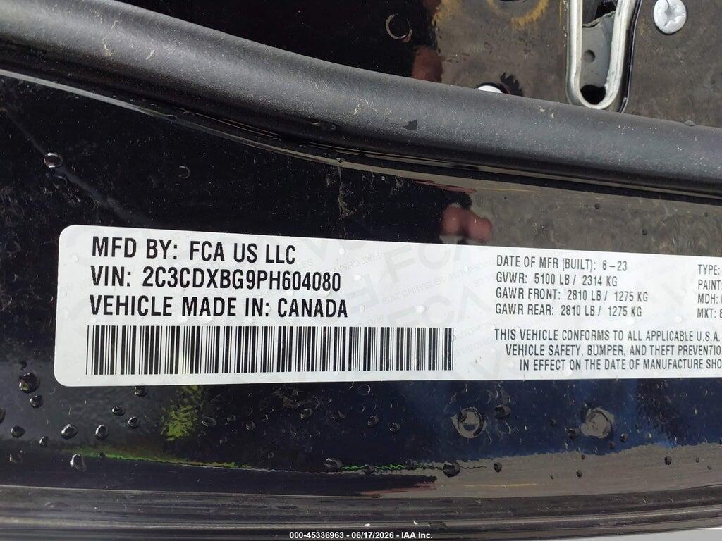 2C3CDXBG9PH604080 2023 DODGE CHARGER photo no. 9