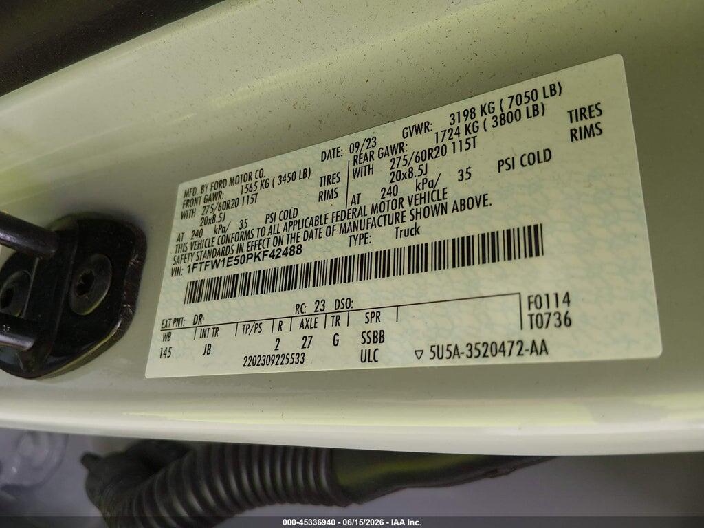 1FTFW1E50PKF42488 2023 FORD F-150 photo no. 9