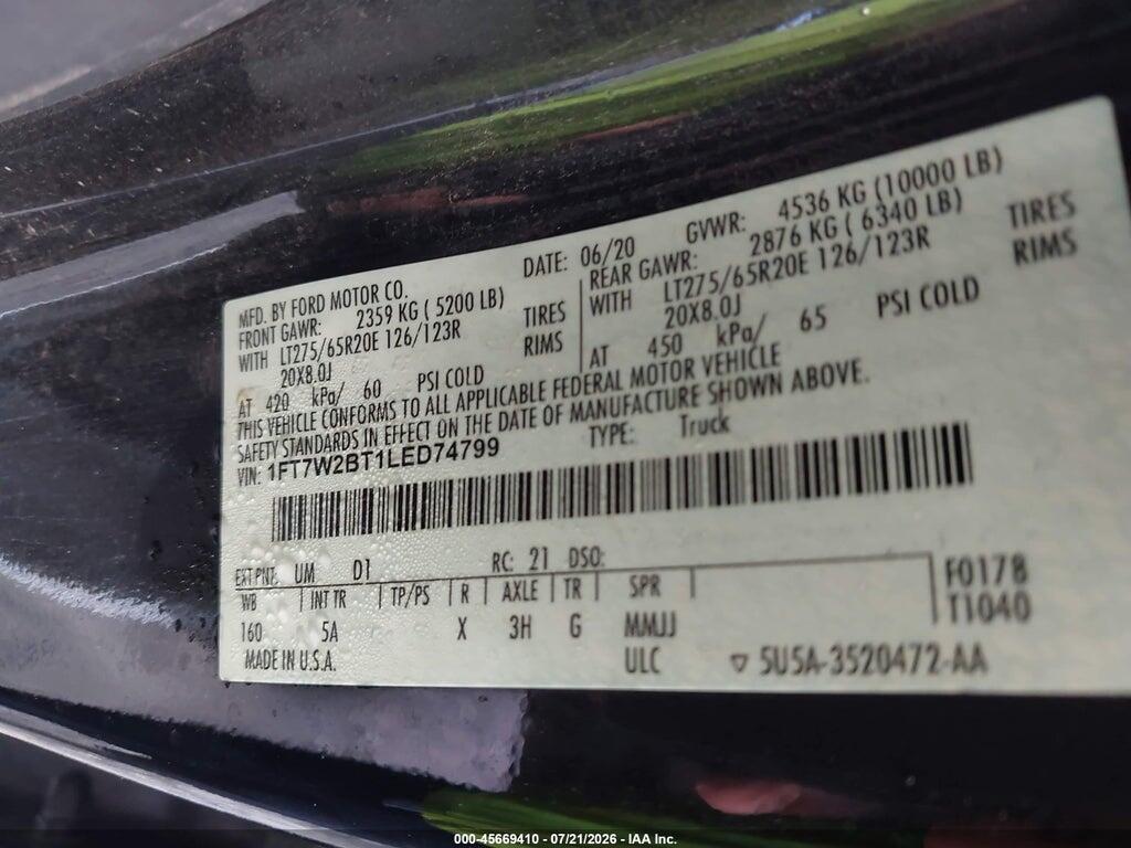 1FT7W2BT1LED74799 2020 FORD F-250 photo no. 9