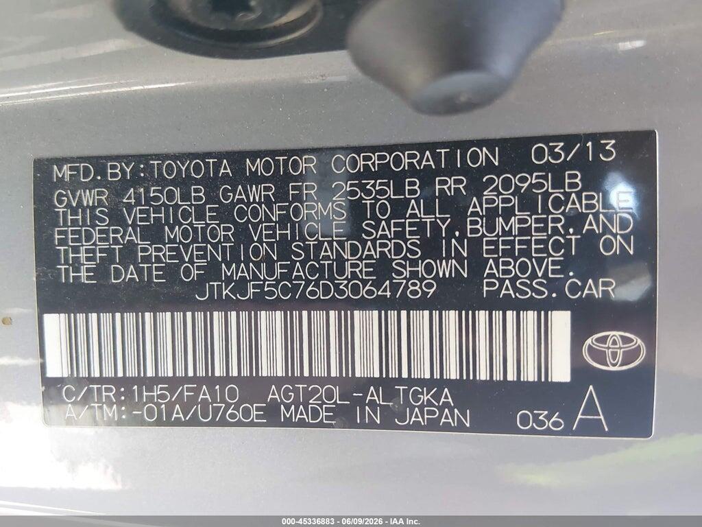 JTKJF5C76D3064789 2013 SCION TC photo no. 9