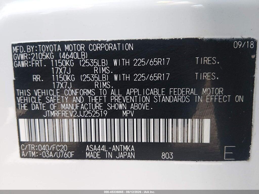 JTMRFREV2JJ252519 2018 TOYOTA RAV4 photo no. 9