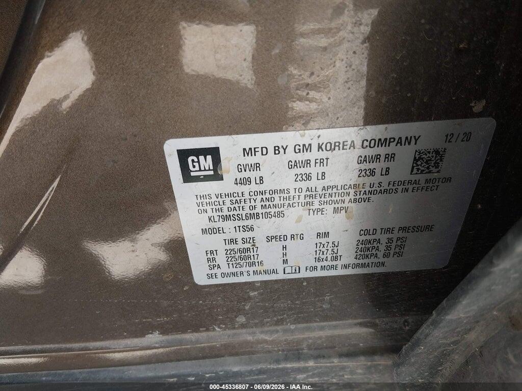 KL79MSSL6MB105485 2021 CHEVROLET TRAILBLAZER photo no. 9