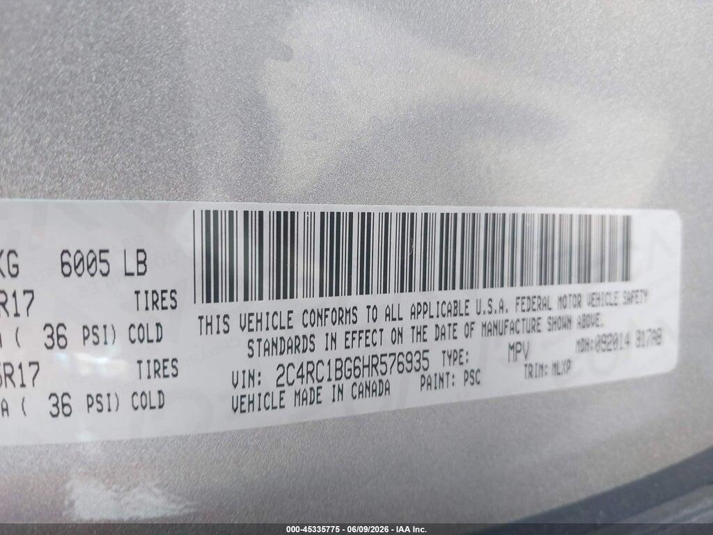 2C4RC1BG6HR576935 2017 CHRYSLER PACIFICA photo no. 9