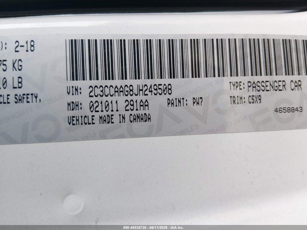 2C3CCAAG8JH249508 2018 CHRYSLER 300 photo no. 9