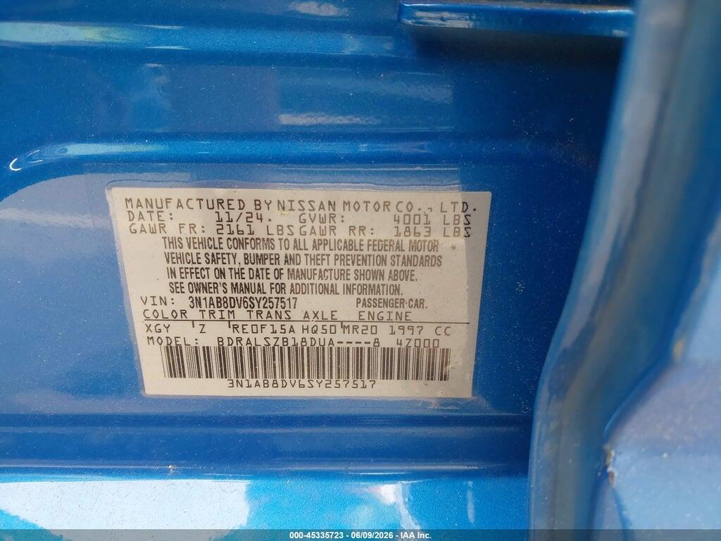 3N1AB8DV6SY257517 2025 NISSAN SENTRA photo no. 9