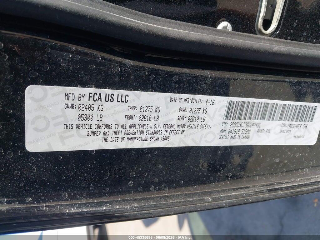 2C3CDXCT3GH247491 2016 DODGE CHARGER photo no. 9