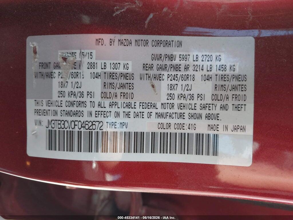 JM3TB3CV0F0462672 2015 MAZDA CX-9 photo no. 9