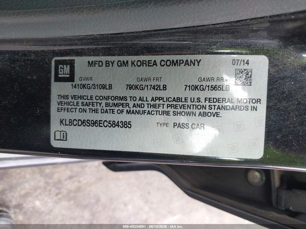 KL8CD6S96EC584385 2014 CHEVROLET SPARK photo no. 9