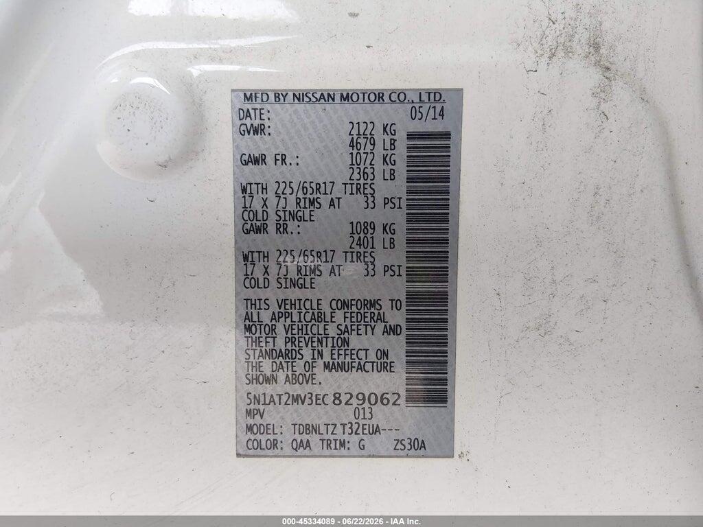 5N1AT2MV3EC829062 2014 NISSAN ROGUE photo no. 9