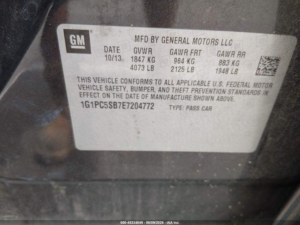 1G1PC5SB7E7204772 2014 CHEVROLET CRUZE photo no. 9