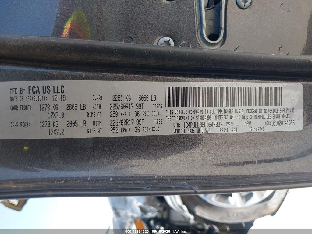 1C4PJLLB5LD547837 2020 JEEP CHEROKEE photo no. 9