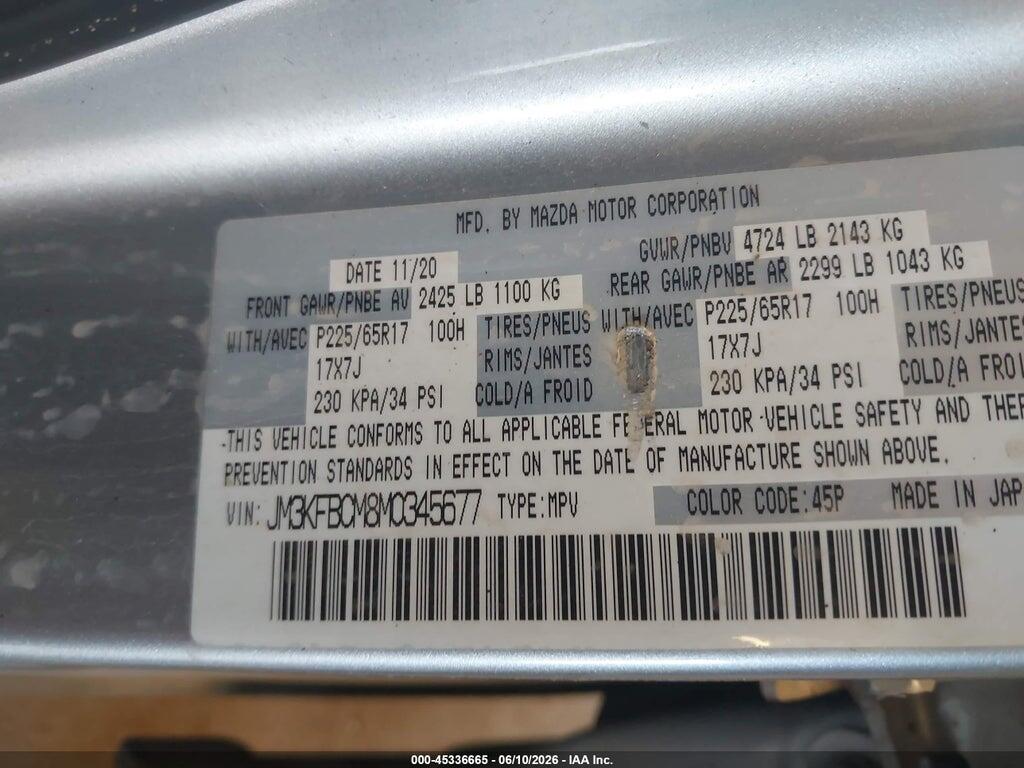 JM3KFBCM8M0345677 2021 MAZDA CX-5 photo no. 9