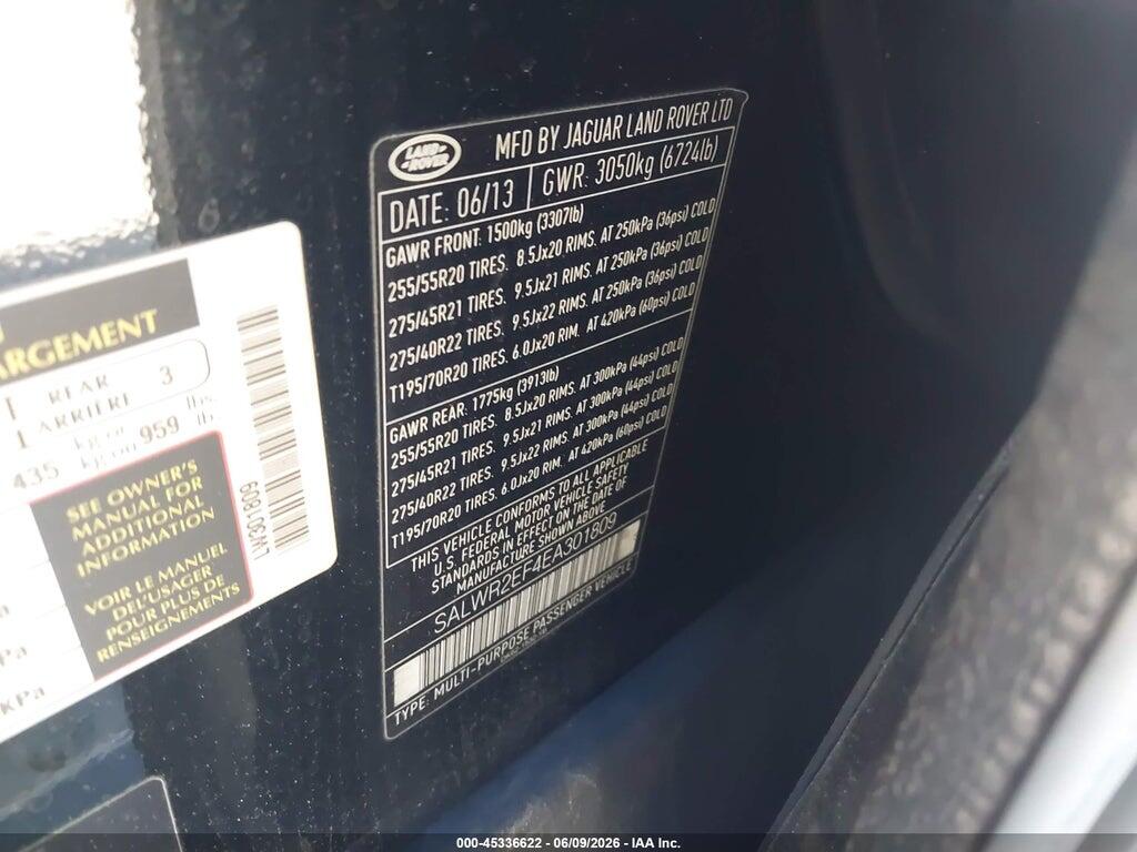 SALWR2EF4EA301809 2014 LAND ROVER RANGE ROVER SPORT photo no. 9