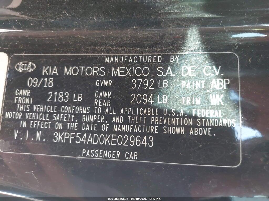3KPF54AD0KE029643 2019 KIA FORTE photo no. 9