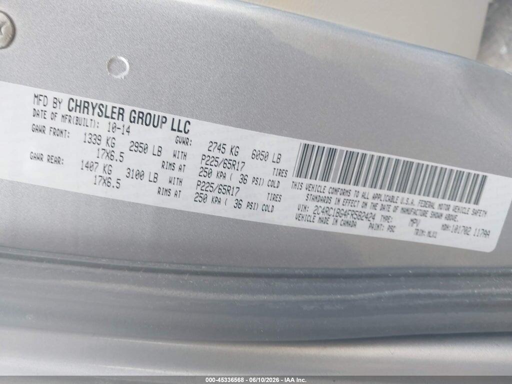 2C4RC1BG4FR582424 2015 CHRYSLER TOWN & COUNTRY photo no. 9