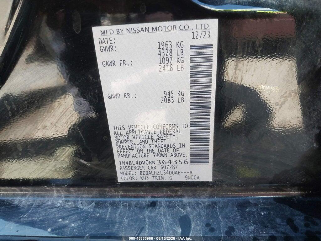 1N4BL4DV0RN364356 2024 NISSAN ALTIMA photo no. 9