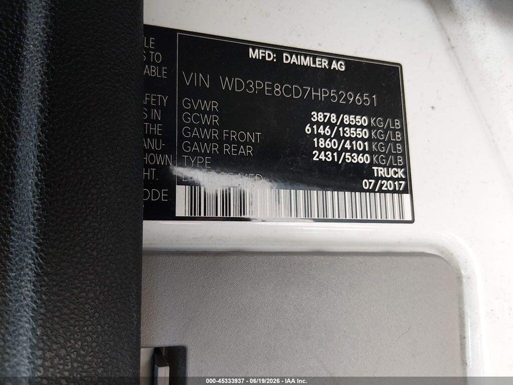 WD3PE8CD7HP529651 2017 MERCEDES-BENZ SPRINTER 2500 photo no. 9