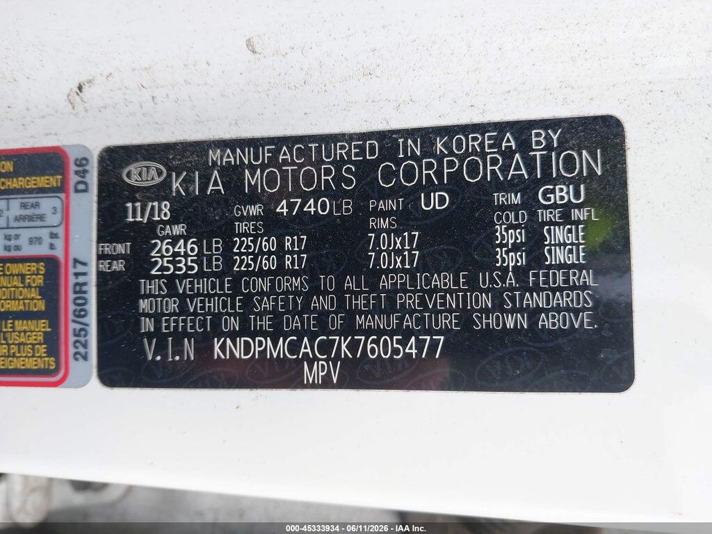 KNDPMCAC7K7605477 2019 KIA SPORTAGE photo no. 9