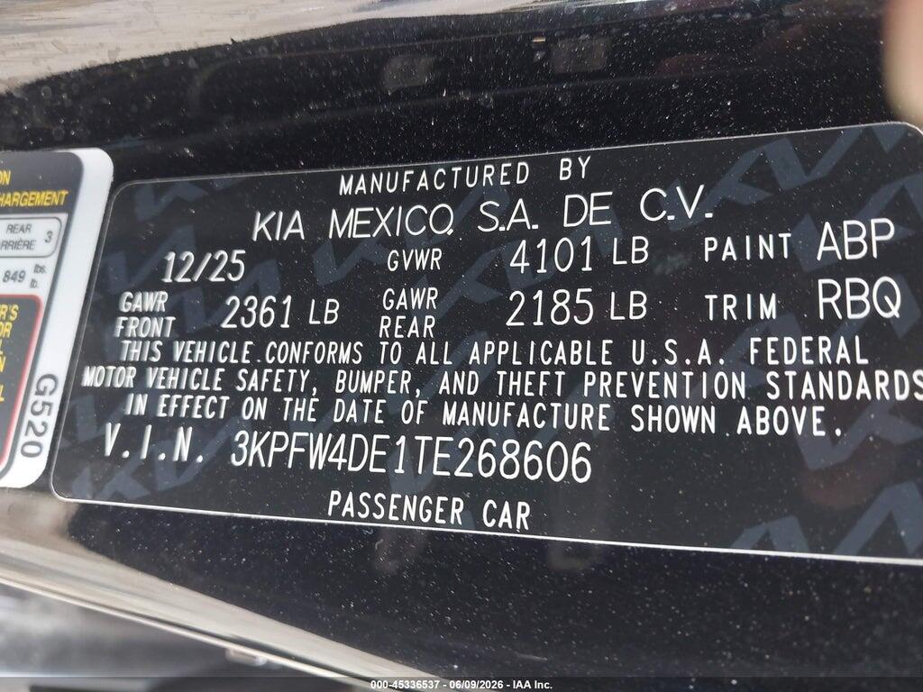 3KPFW4DE1TE268606 2026 KIA K4 photo no. 9