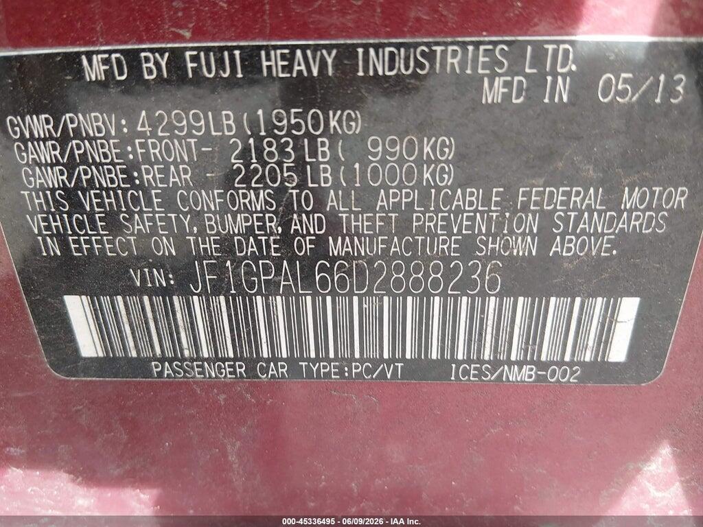 JF1GPAL66D2888236 2013 SUBARU IMPREZA photo no. 9