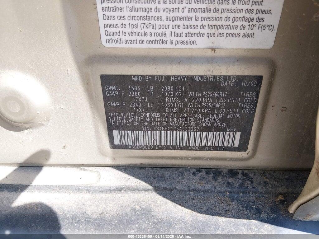 4S4BRCCC5A3333621 2010 SUBARU OUTBACK photo no. 9