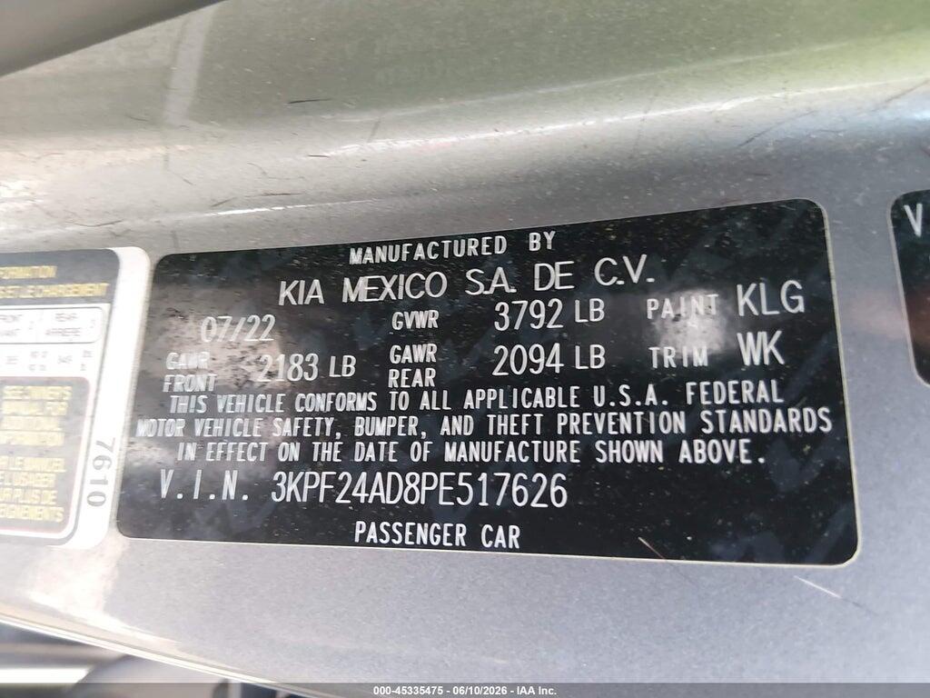 3KPF24AD8PE517626 2023 KIA FORTE photo no. 9