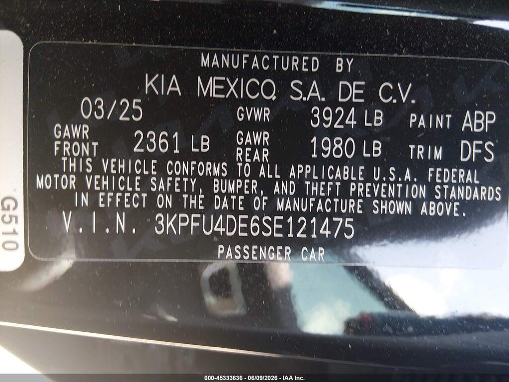 3KPFU4DE6SE121475 2025 KIA K4 photo no. 9