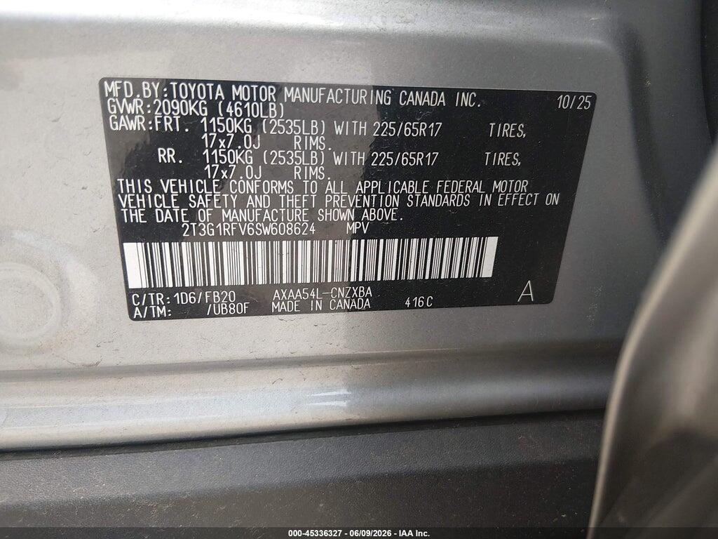 2T3G1RFV6SW608624 2025 TOYOTA RAV4 photo no. 9