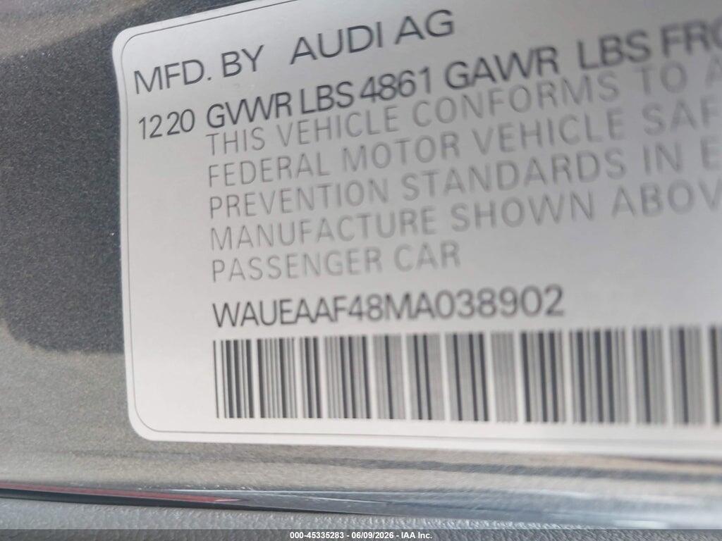 WAUEAAF48MA038902 2021 AUDI A4 photo no. 9